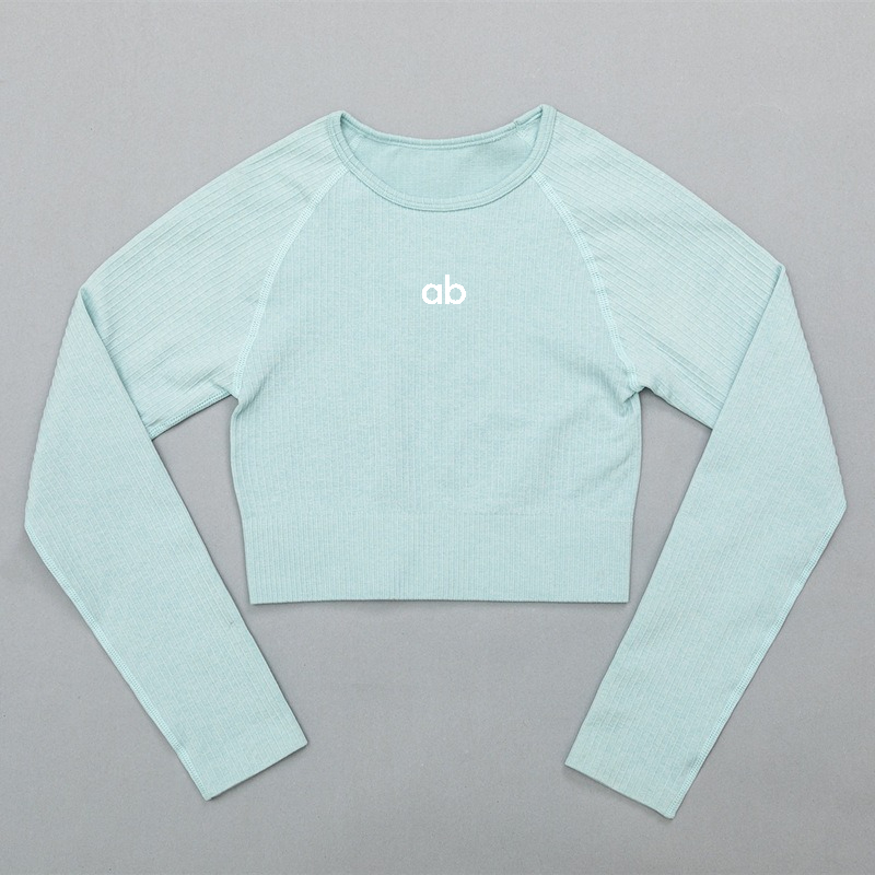 Yoga Of Fitness - Dames geribbeld naadloos crop top yogashirt